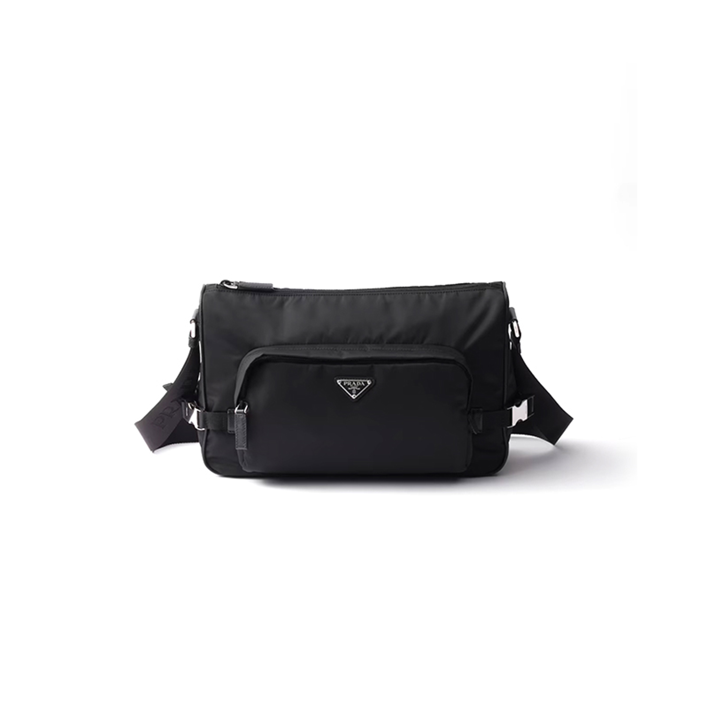 PRADA LARGE RE-NYLON AND SAFFIANO LEATHER SHOULDER BAG 2VH191 (35*22*12cm)